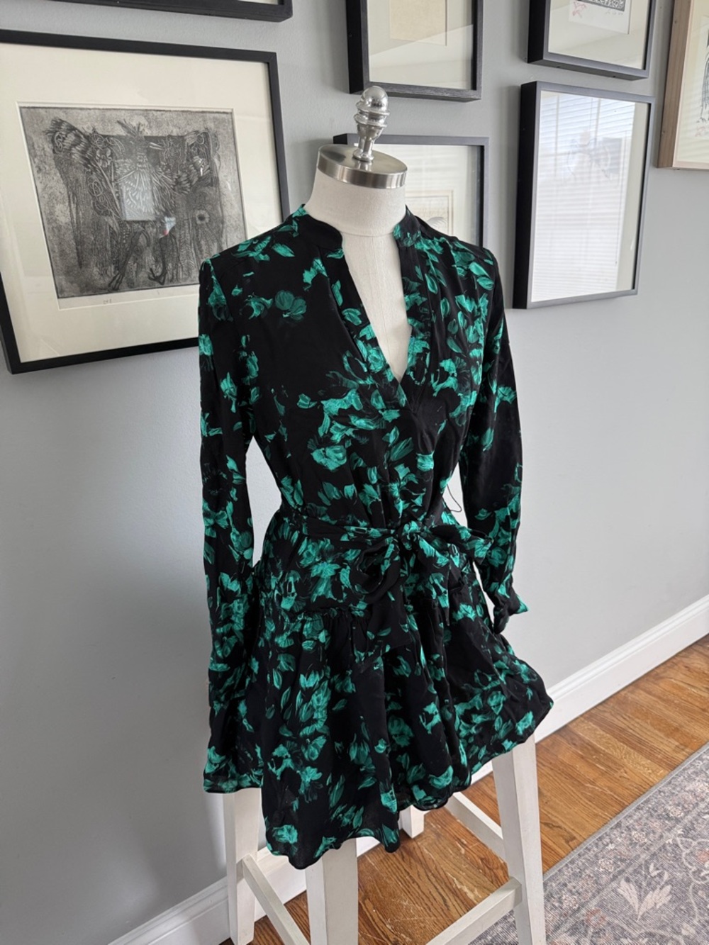 Shoshanna Clarita Floral-Print Flounce Mini Dress